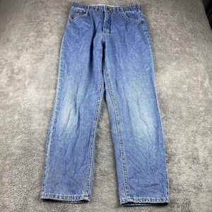 Lee Straight Fit Tapered Leg Jeans Womens 10 Petite Blue Medium Wash High Rise